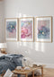 Acquerello Marmo Rosa Set Di 3 Poster 50x70cm